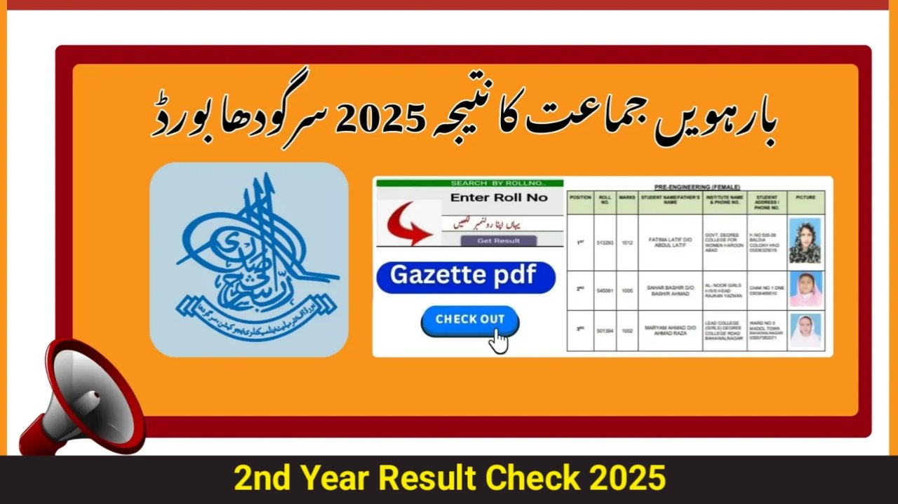 12th Class Result Check 2025 Sargodha Board